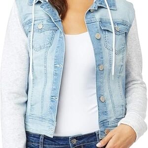 Wallflower Light Blue Denim Jacket with Gray Sleeves